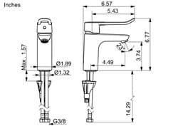 Dimensioned drawing, inch