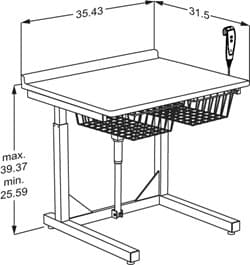 Dimensioned drawing, inch