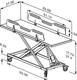 Dimensioned drawing, inch
