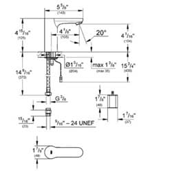 Dimensioned drawing, inch