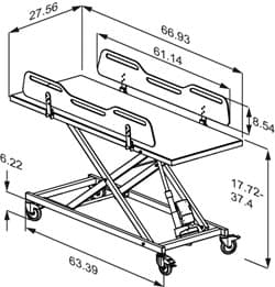 Dimensioned drawing, inch
