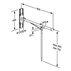Dimensioned drawing, mm