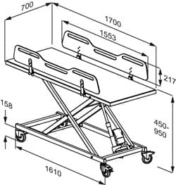 Dimensioned drawing, mm
