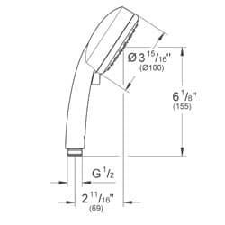 Dimensioned drawing, inch