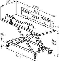 Dimensioned drawing, mm