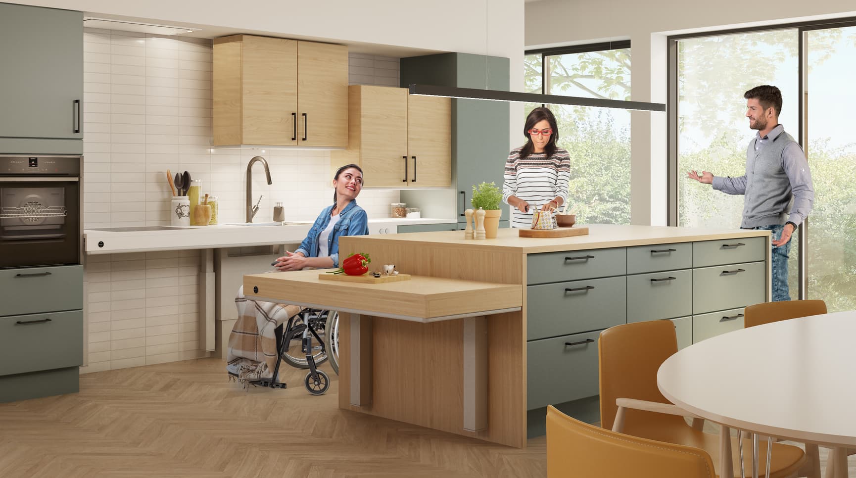 Pressalit Indivo - height-adjustable kitchen
