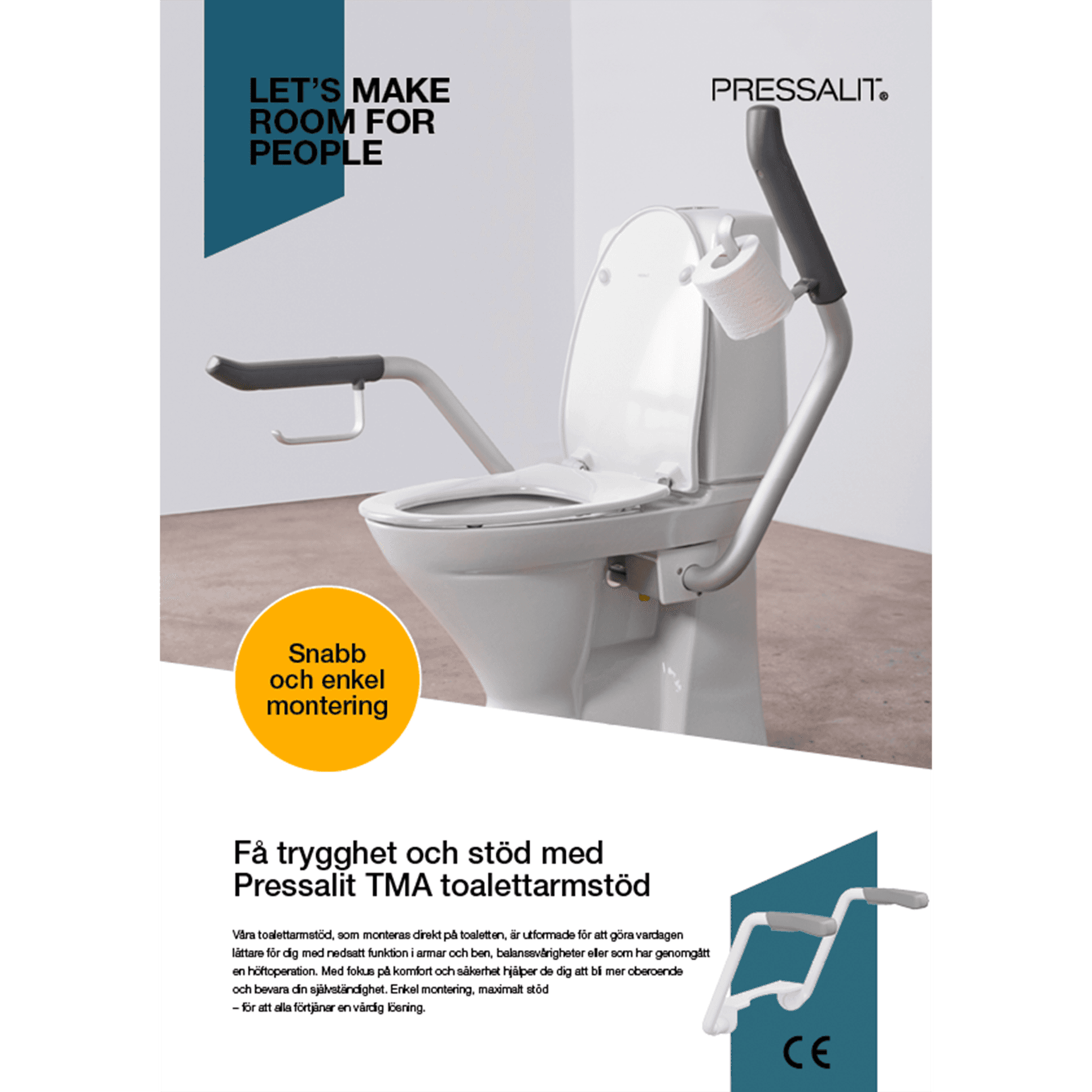 Pressalit TMA toalettarmstöd