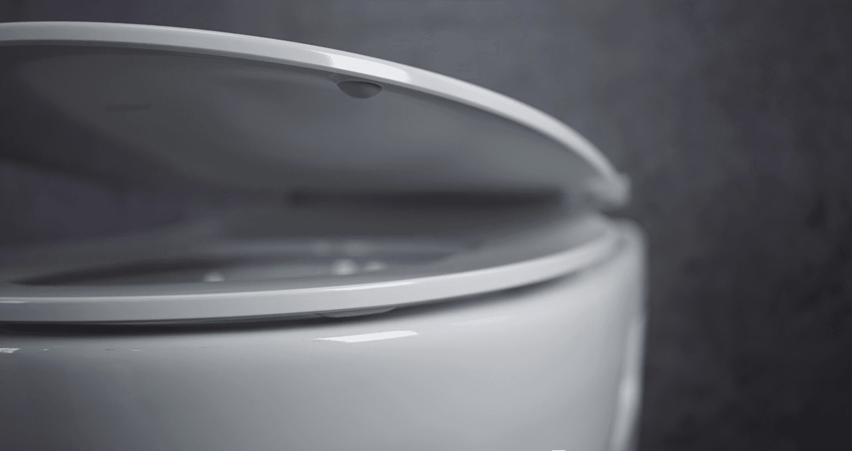 White Pressalit Chilli toilet seat on toilet bowl