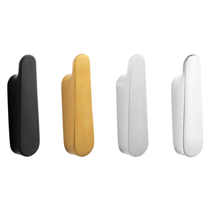 Pressalit STYLE handdoekhaken in matzwart, geborsteld messing, geborsteld staal en chroom