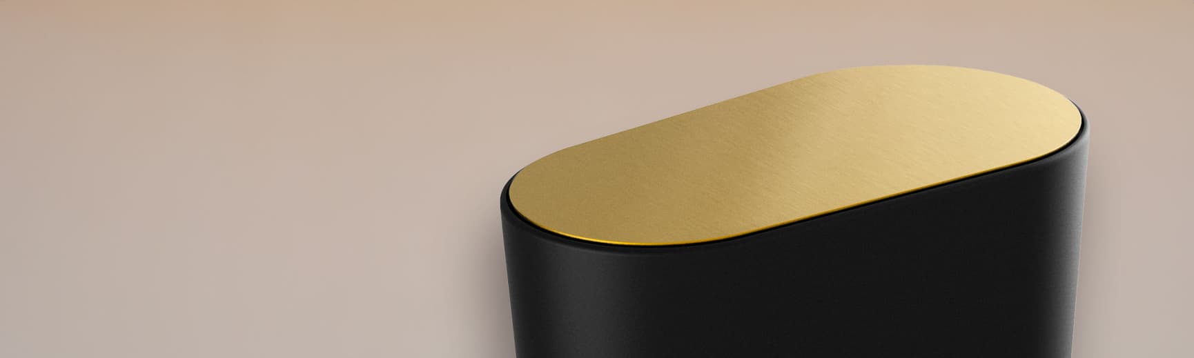 Pressalit STYLE prullenbak, zwart met messing deksel